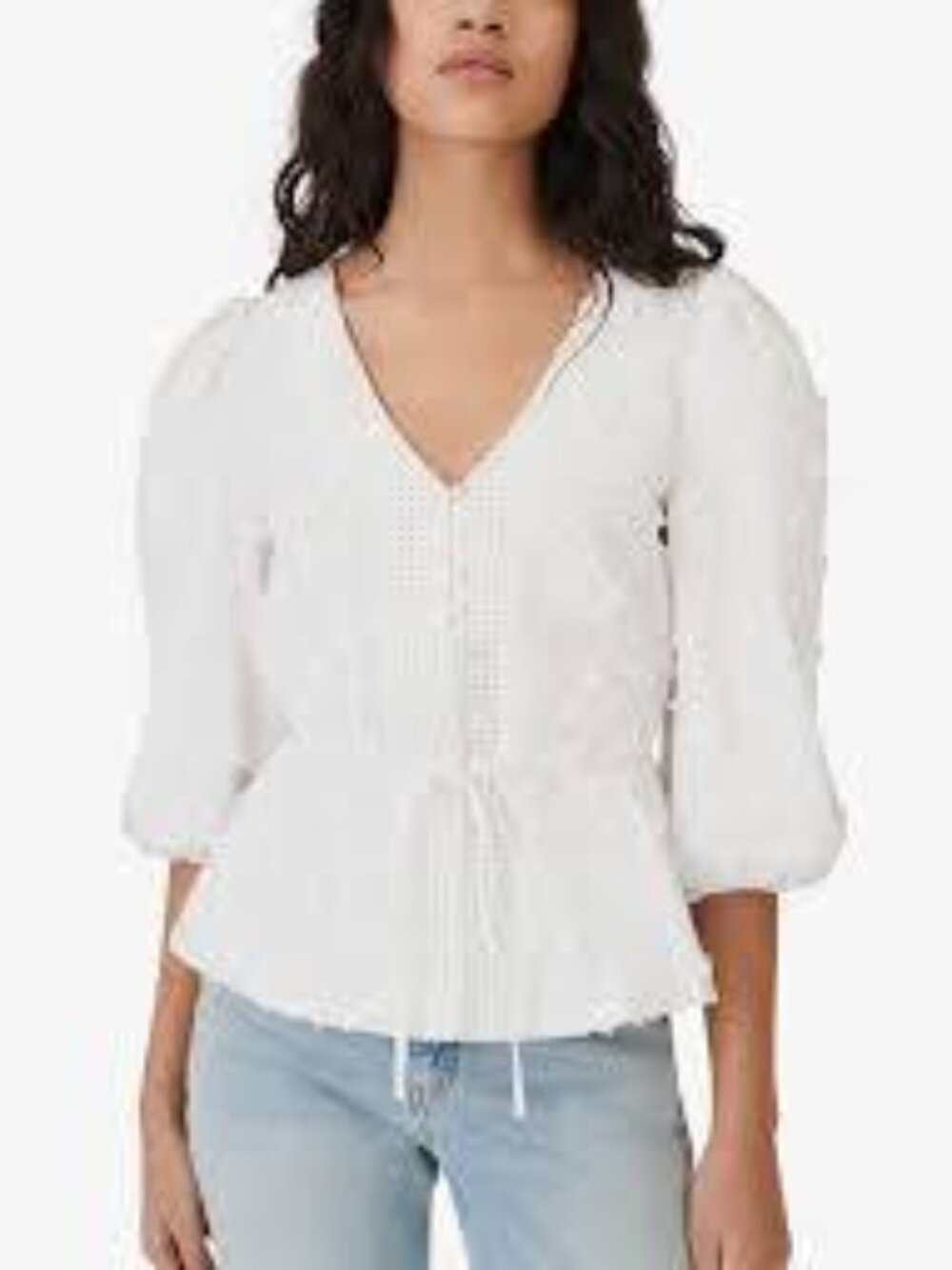 Maje Loxitane Floral-Embroidered Organic-Cotton Top